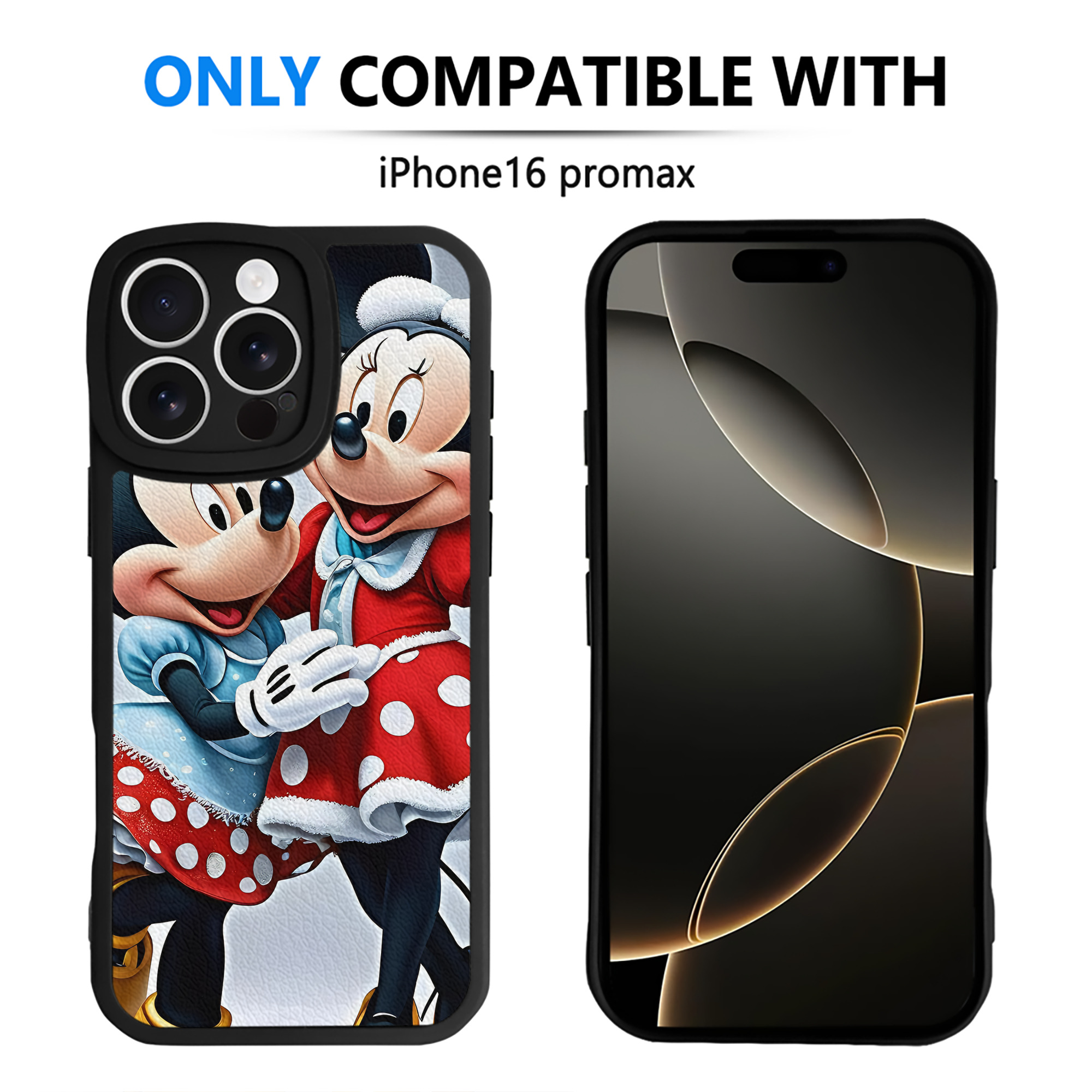 （画像用） ミッキーマウス Mickey Mouse 【iPhone 16シリーズ対応】シリコンスマホケース（レザー調） 材質：シリコン